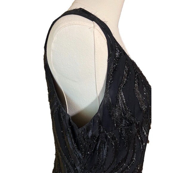 Mlle Gabrielle Dress 12 Black Sequins Sleeveless Cruise Party Flapper Vibes - Picture 14 of 16